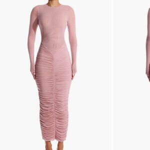 Meshed It All Up Long Sleeve Maxi Dress